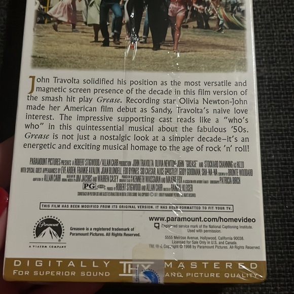 NEW Grease VHS 1998 20th Anniversary Edition Ultra Rare Screener Demo NOS SEALED - Picture 9 of 10
